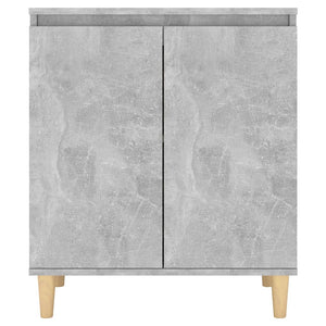 Betongraues Sideboard mit Holzbeinen, 60 cm