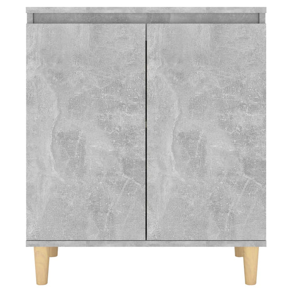 Betongraues Sideboard mit Holzbeinen, 60 cm
