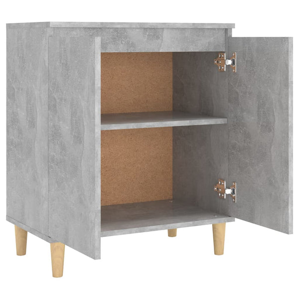 Betongraues Sideboard mit Holzbeinen, 60 cm
