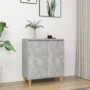 Betongraues Sideboard mit Holzbeinen, 60 cm