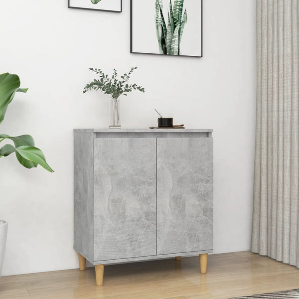 Betongraues Sideboard mit Holzbeinen, 60 cm