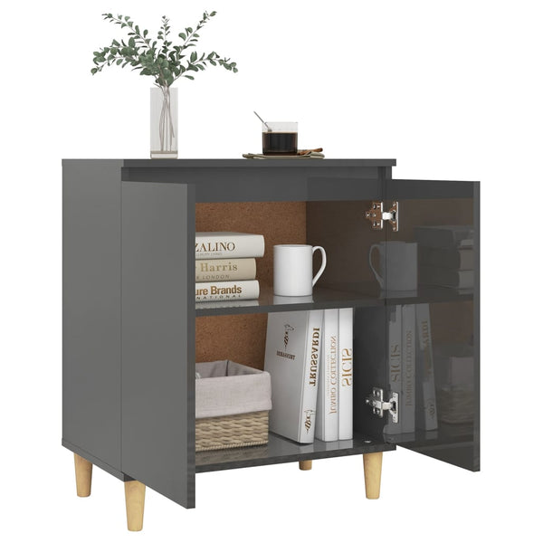 Hochglanz Grau Sideboard 60x35x70 cm