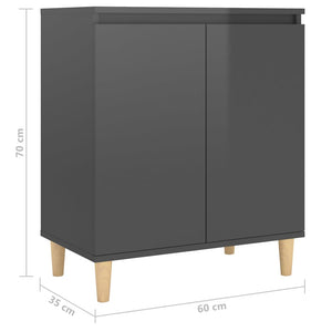 Hochglanz Grau Sideboard 60x35x70 cm