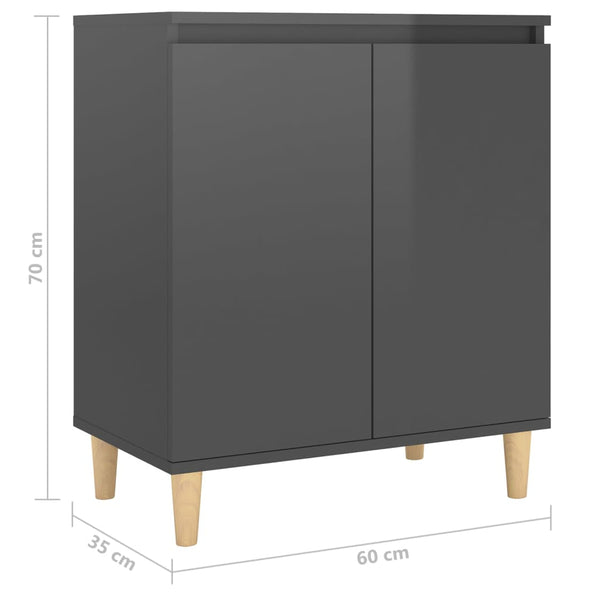 Hochglanz Grau Sideboard 60x35x70 cm
