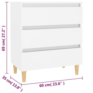 Weißes Sideboard 60x35x69 cm