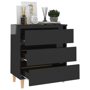 Hochglanz Sideboard Schwarz 60 cm