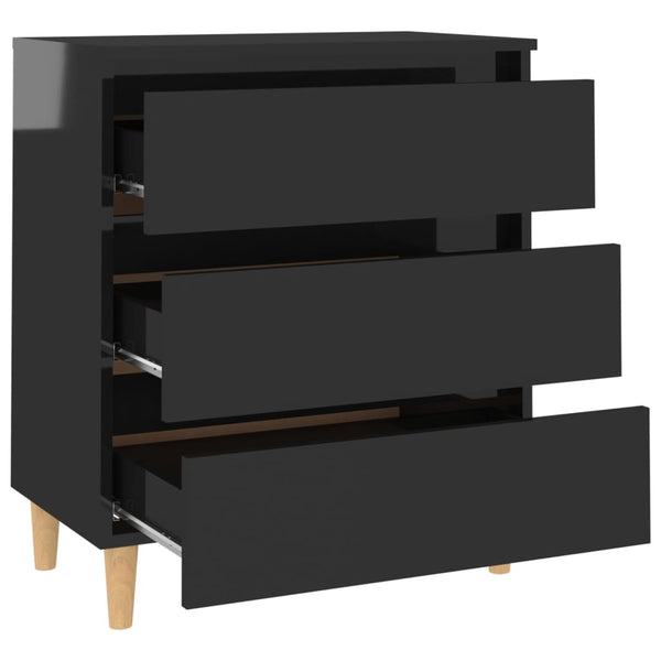 Hochglanz Sideboard Schwarz 60 cm