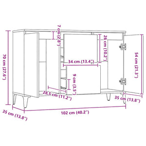 Weißes Sideboard 102 cm mit Schubladen
