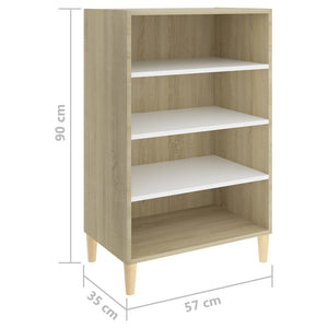 Sideboard Weiß Sonoma-Eiche 57x35x90 cm