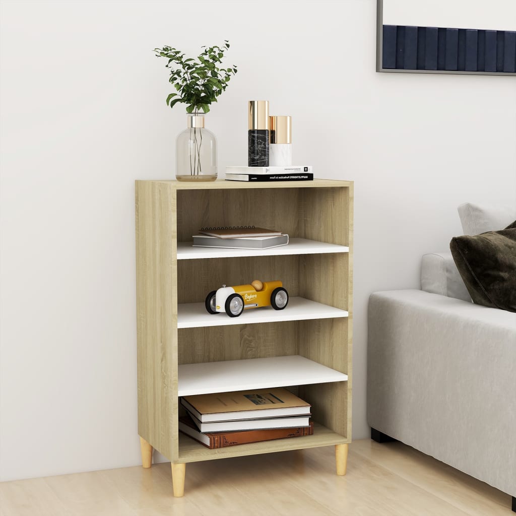 Sideboard Weiß Sonoma-Eiche 57x35x90 cm