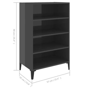 Hochglanz Sideboard Grau 57x35x90cm