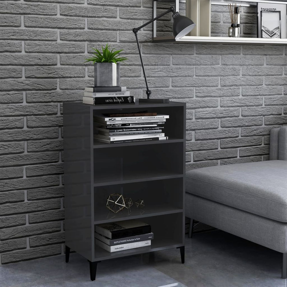 Hochglanz Sideboard Grau 57x35x90cm