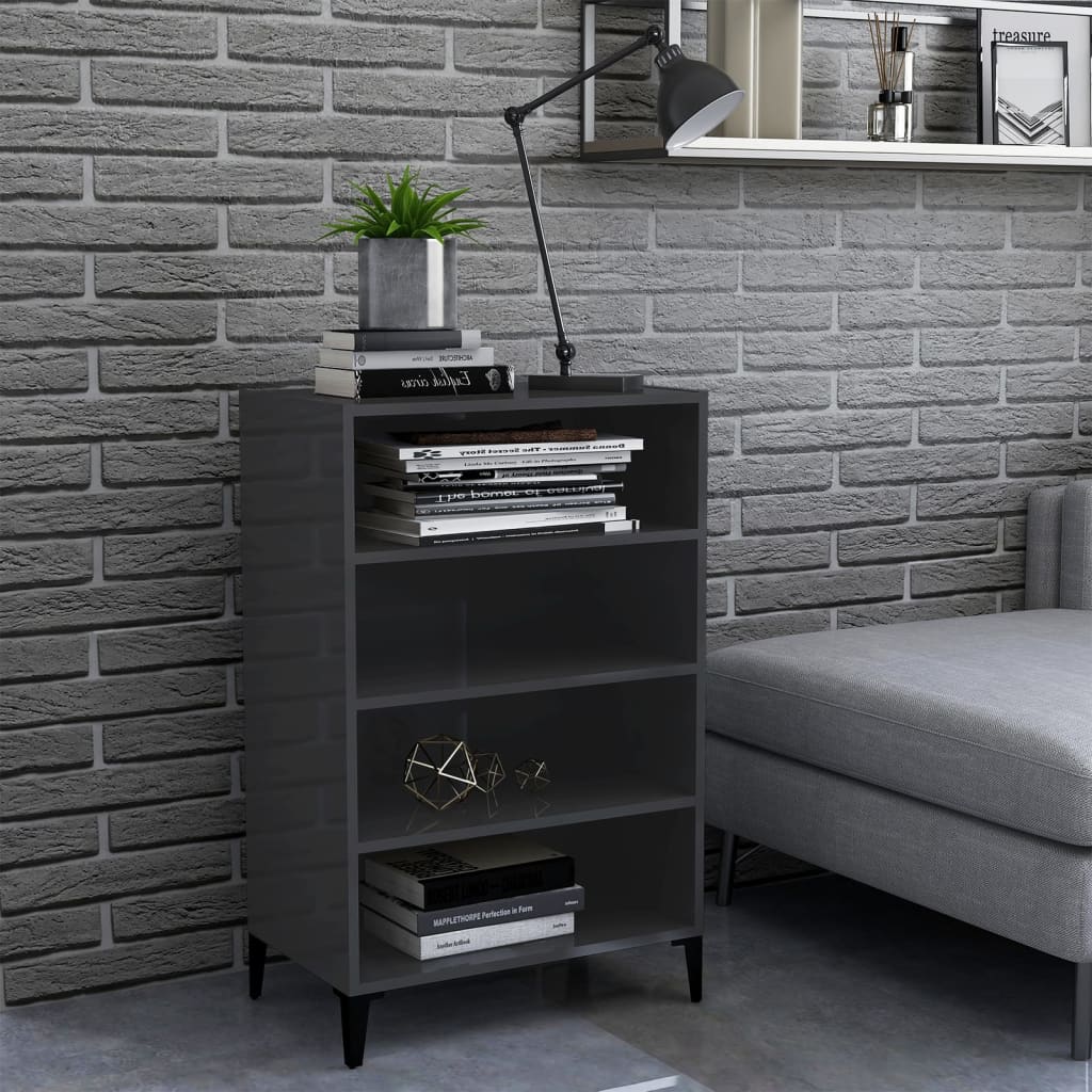 Hochglanz Sideboard Grau 57x35x90cm