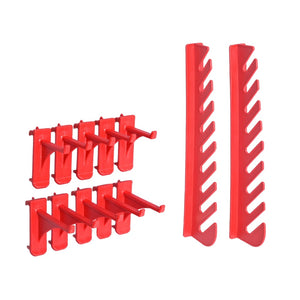 71-tlg. Lagersystem mit Wandplatten Rot und Schwarz