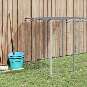 Hundezwinger Silbern 330x110x110 cm Stahl