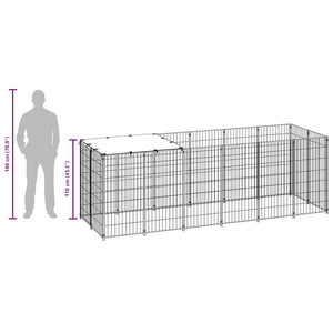 Hundezwinger Silbern 330x110x110 cm Stahl