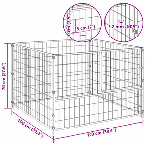 Hundezwinger Schwarz 100x100x70 cm Stahl