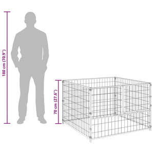 Hundezwinger Schwarz 100x100x70 cm Stahl