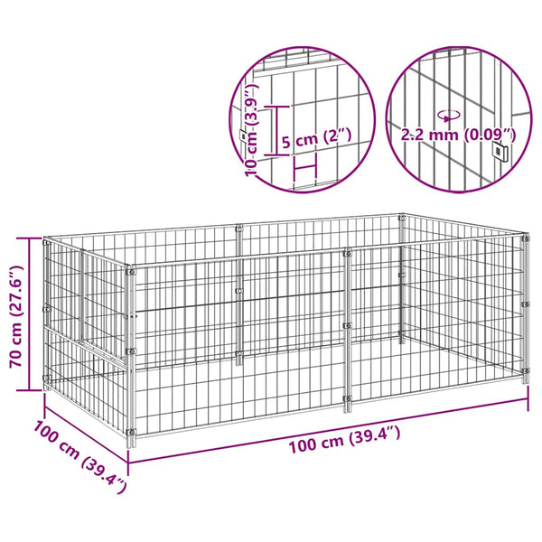 Hundezwinger Schwarz 200x100x70 cm Stahl