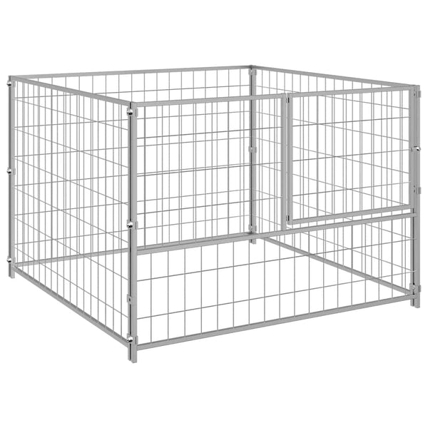 Hundezwinger Silbern 100x100x70 cm Stahl