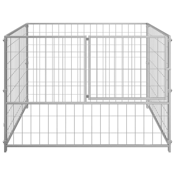 Hundezwinger Silbern 100x100x70 cm Stahl