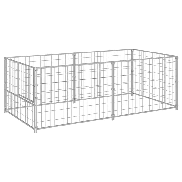 Hundezwinger Silbern 200x100x70 cm Stahl