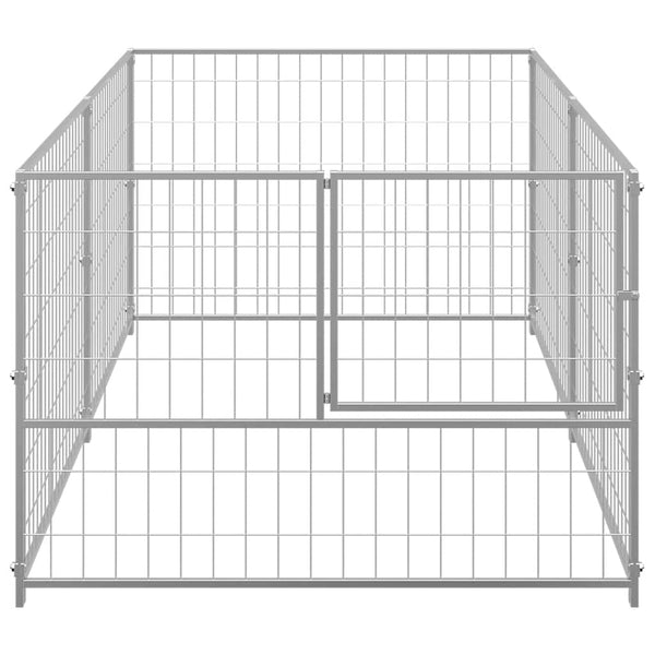 Hundezwinger Silbern 200x100x70 cm Stahl