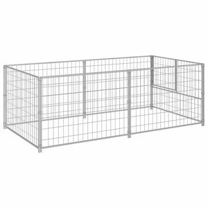 Hundezwinger Silbern 200x100x70 cm Stahl