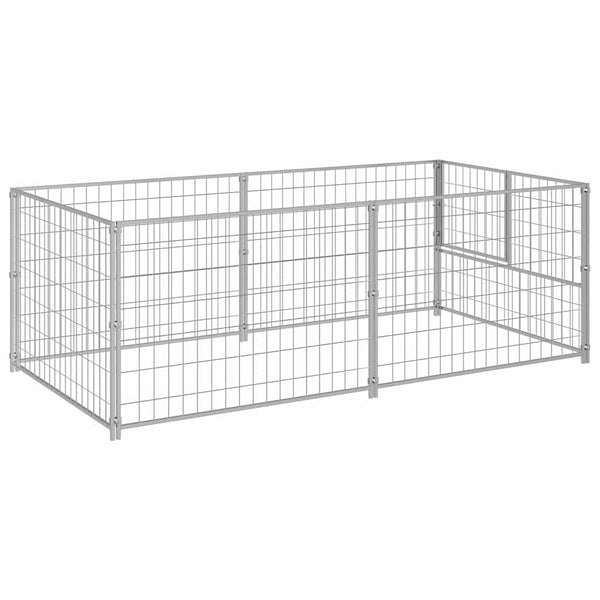 Hundezwinger Silbern 200x100x70 cm Stahl