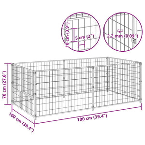 Hundezwinger Silbern 200x100x70 cm Stahl