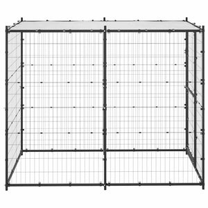Outdoor-Hundezwinger Stahl mit Überdachung 110x220x180 cm