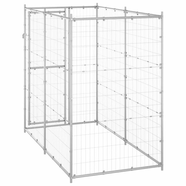 Outdoor-Hundezwinger Verzinkter Stahl 110x220x180 cm