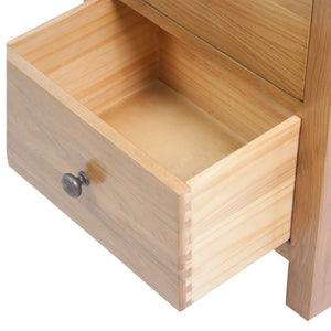 Hohe Kommode Eiche Massivholz 45x32x110 cm