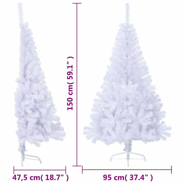 Halb Weihnachtsbaum Künstlich Weiß 150cm