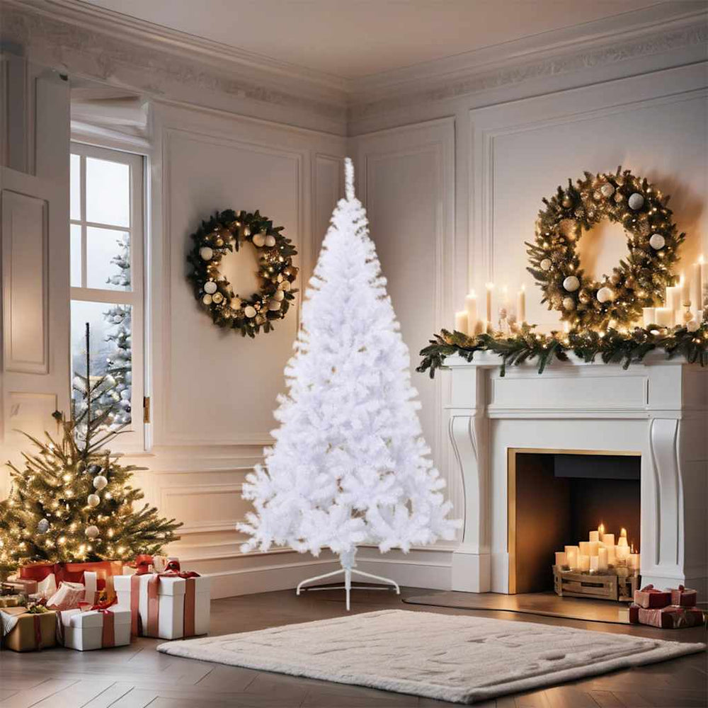 Halber Weihnachtsbaum Weiß 180cm