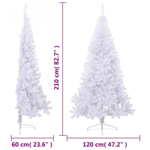 Halber Weihnachtsbaum Weiß 210cm