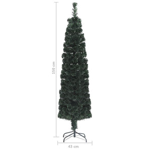 Schlanker Kunst Weihnachtsbaum 150cm mit Glasfaser
