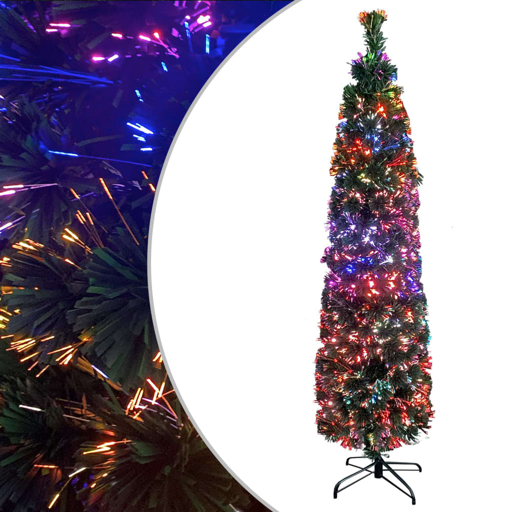 Schlanker Kunstlicher Weihnachtsbaum 180cm mit Glasfaser