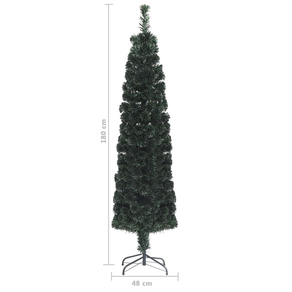 Schlanker Kunstlicher Weihnachtsbaum 180cm mit Glasfaser