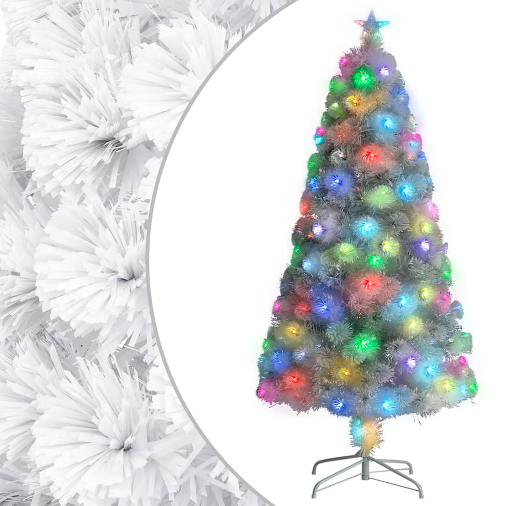 Weihnachtsbaum Künstlich Weiß 120cm LED Glasfaser