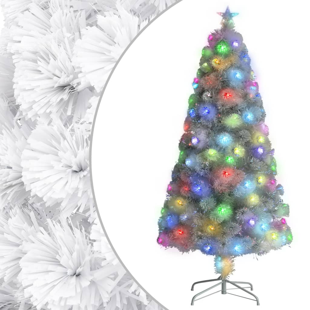 Weihnachtsbaum Künstlich Weiß 120cm LED Glasfaser