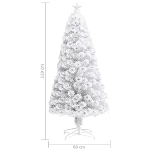 Weihnachtsbaum Künstlich Weiß 120cm LED Glasfaser