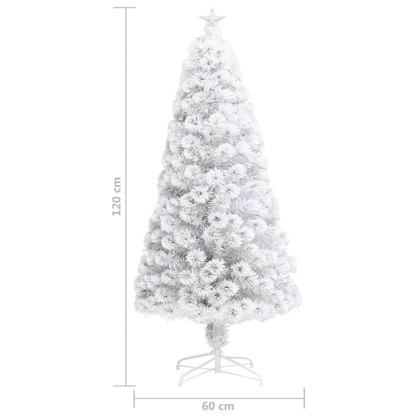 Weihnachtsbaum Künstlich Weiß 120cm LED Glasfaser