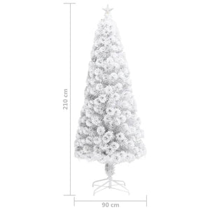 Weihnachtsbaum Künstlich Weiß 210cm mit Beleuchtung