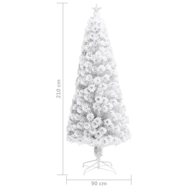 Weihnachtsbaum Künstlich Weiß 210cm mit Beleuchtung