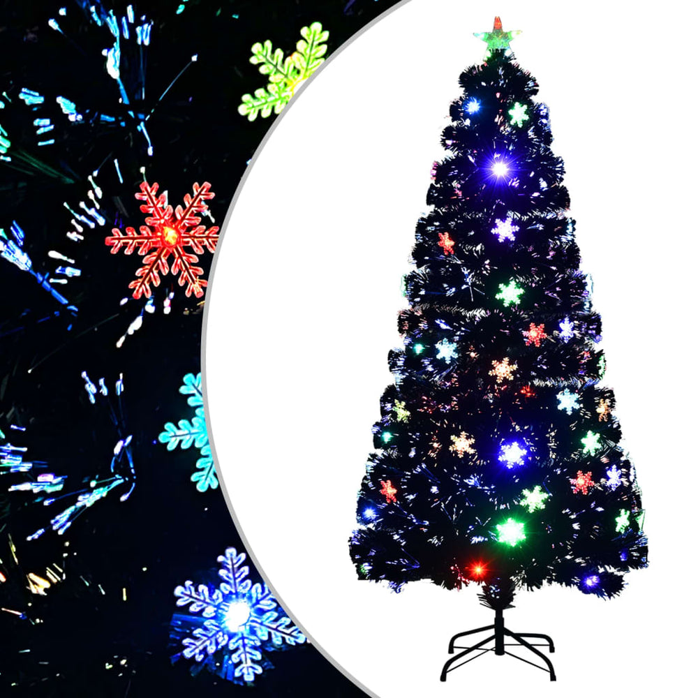 LED Schneeflocken Weihnachtsbaum Schwarz 150cm