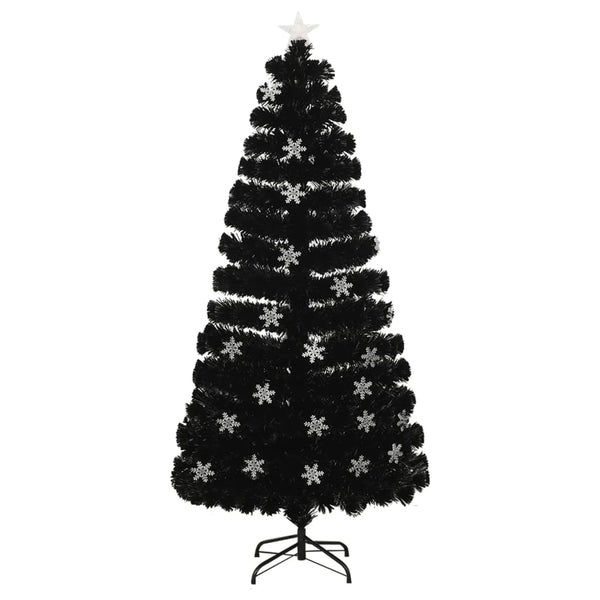 LED Schneeflocken Weihnachtsbaum Schwarz 150cm