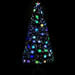 LED Schneeflocken Weihnachtsbaum Schwarz 150cm