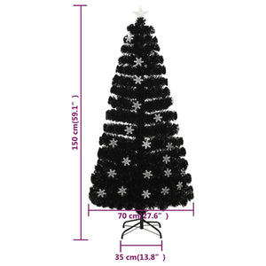 LED Schneeflocken Weihnachtsbaum Schwarz 150cm