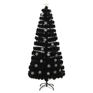 LED-Weihnachtsbaum Schwarz 180cm mit Fiberoptik